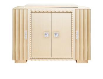 Bar masque de femme en édition numérotée, cristal incolore et frêne ivoire frêne ivoire - Lalique